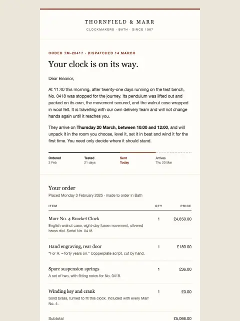 Claude Opus 5.5 (high) - HTML Email