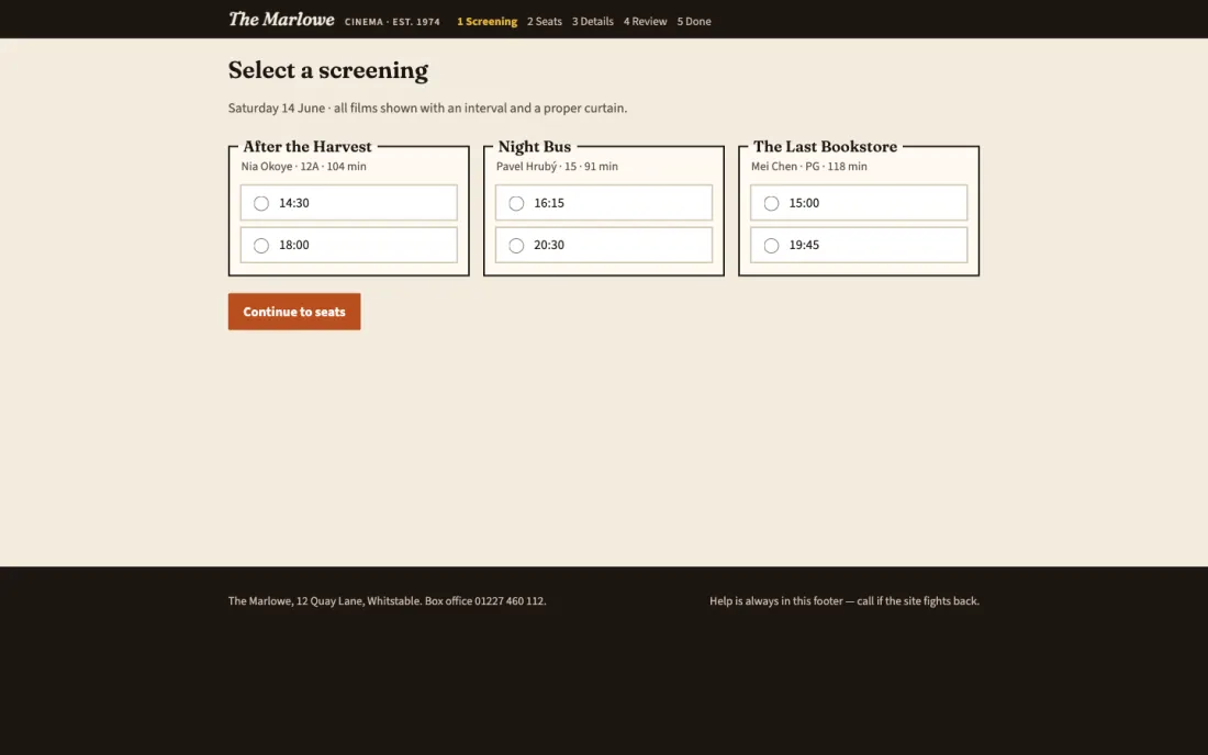 Grok 4.6's accessible cinema seat map as loaded in the gate browser — the cell that split the judge panel by a record 6 points and has no blind rating yet
