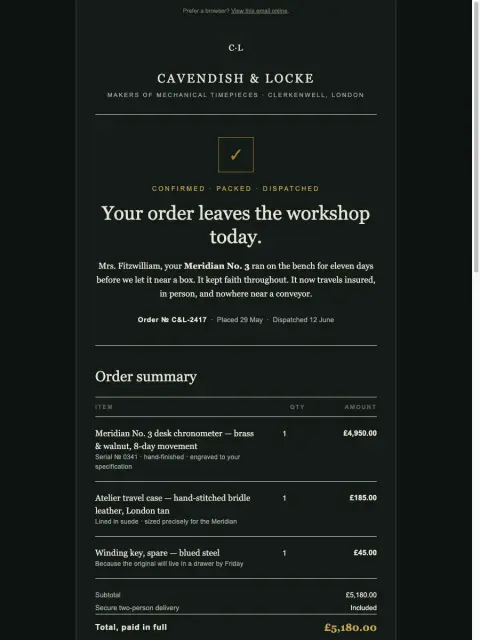 Qwen3.8-Max's HTML email — table-based layout, no images
