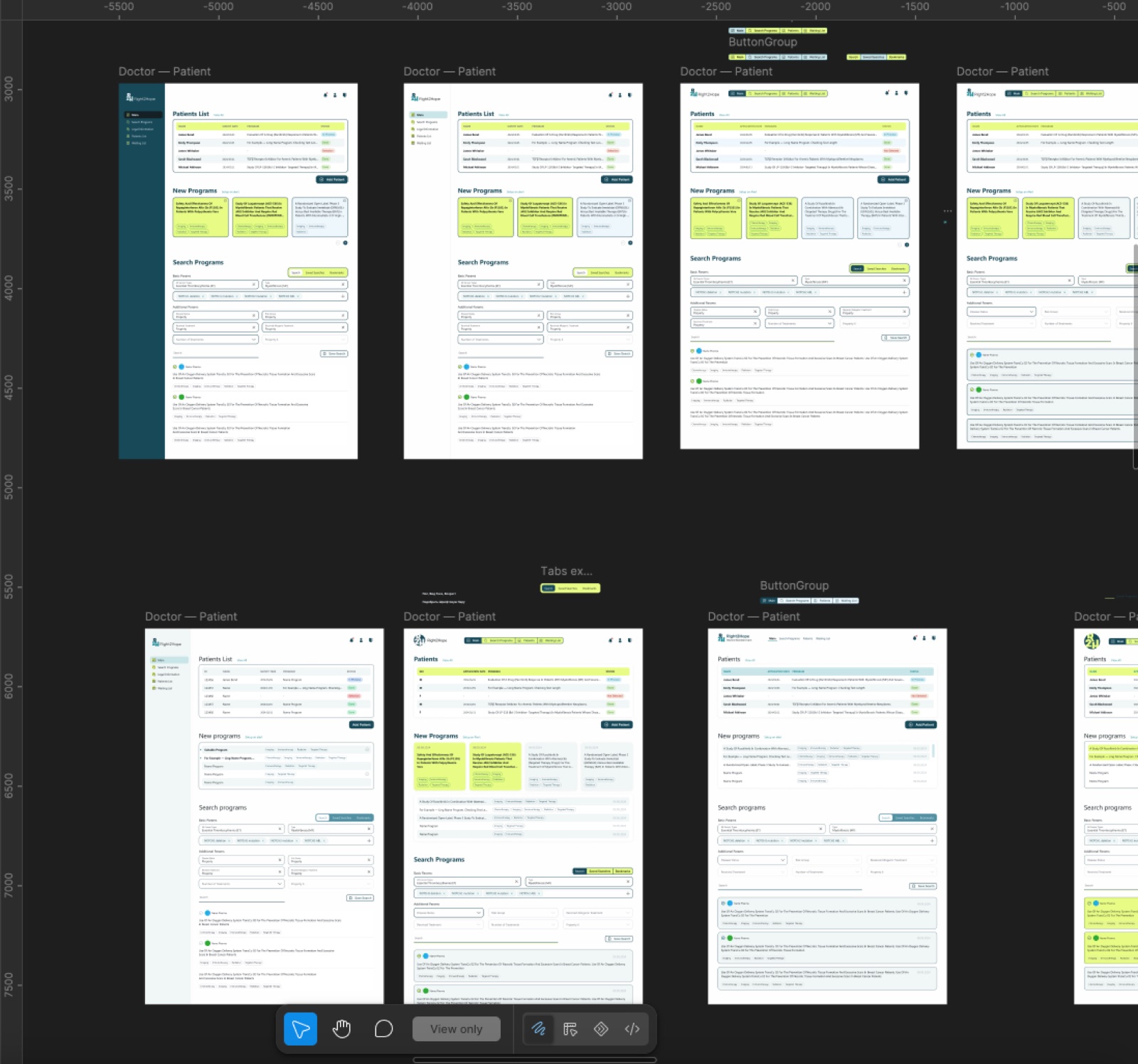 Iterations of the Right2Hope doctor portal: patient lists, program search, monitoring